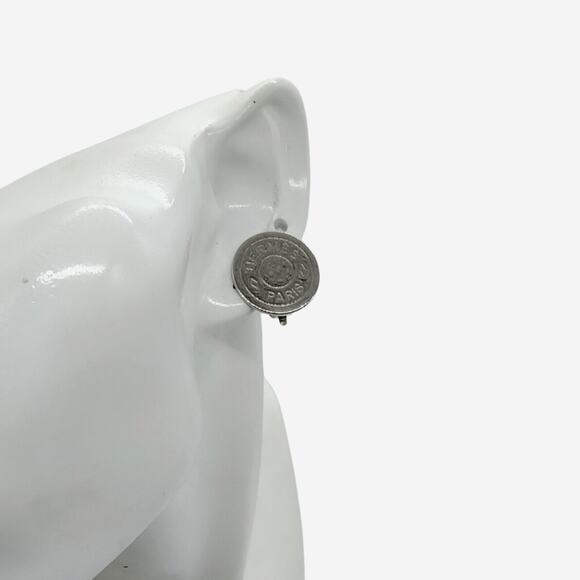 Hermes Clou de Selle Silver Clip-on Earrings - Picture 2 of 4